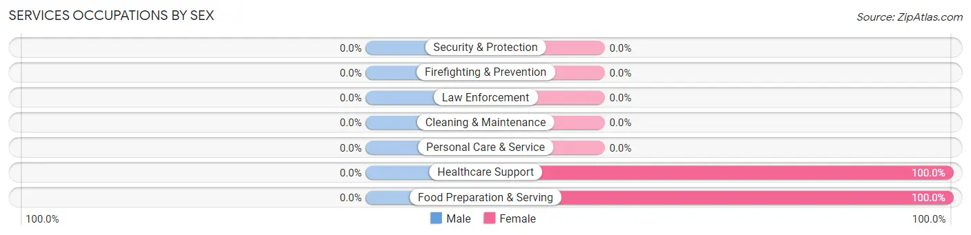 Services Occupations by Sex in Bangor