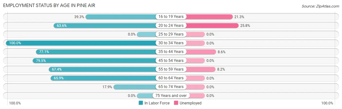 Employment Status by Age in Pine Air