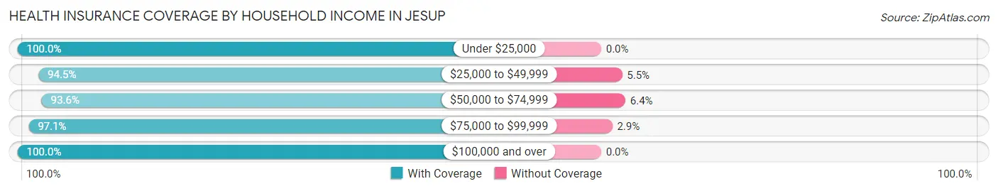 Health Insurance Coverage by Household Income in Jesup