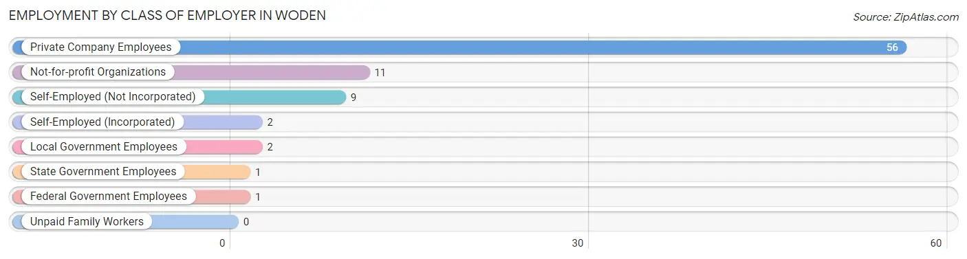 Employment by Class of Employer in Woden