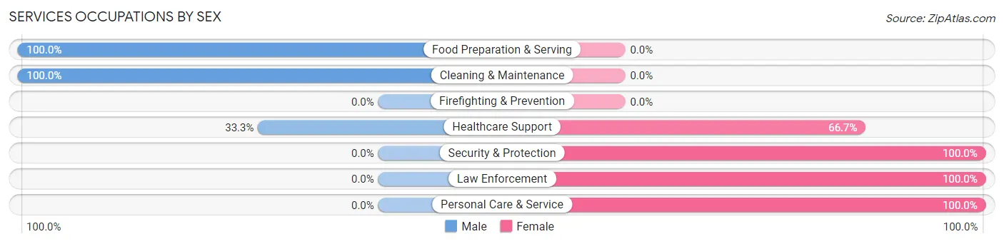 Services Occupations by Sex in Brookville