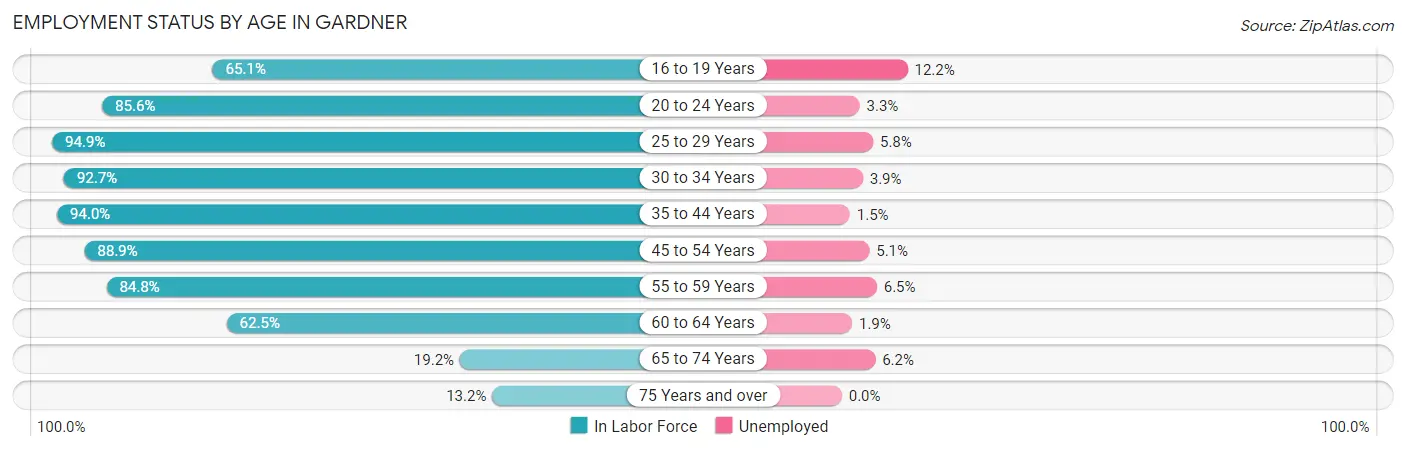 Employment Status by Age in Gardner