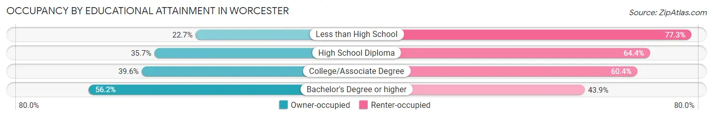 Occupancy by Educational Attainment in Worcester