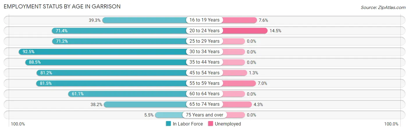 Employment Status by Age in Garrison