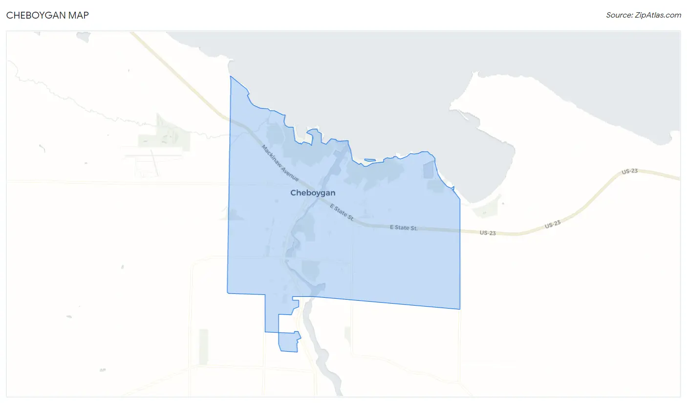 Cheboygan Map