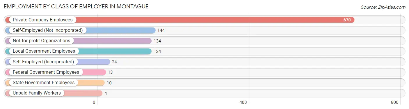 Employment by Class of Employer in Montague