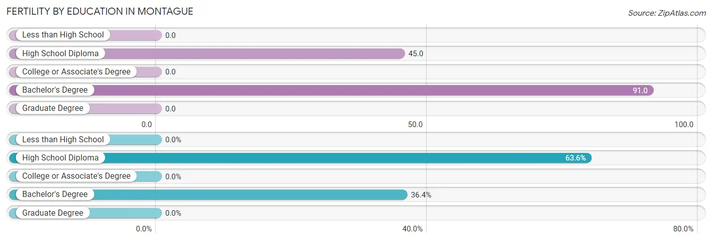 Female Fertility by Education Attainment in Montague