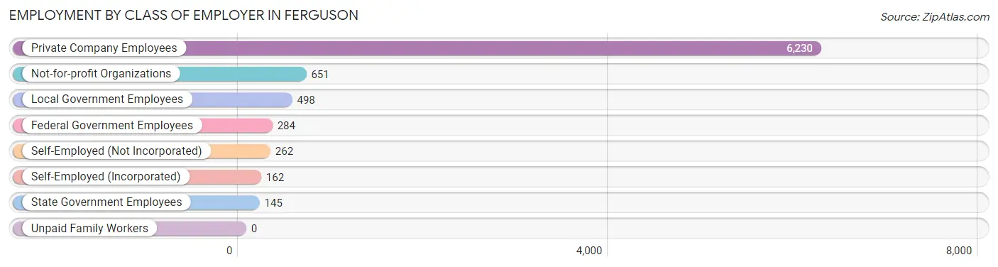 Employment by Class of Employer in Ferguson