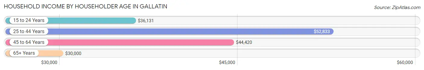 Household Income by Householder Age in Gallatin