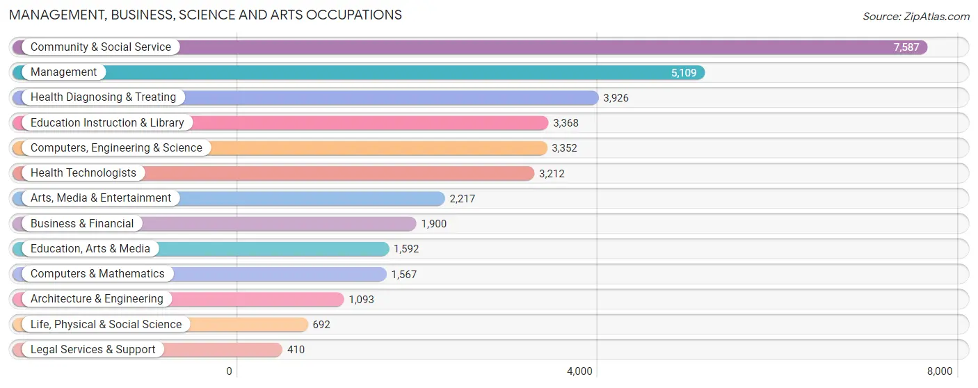 Management, Business, Science and Arts Occupations in Asheville