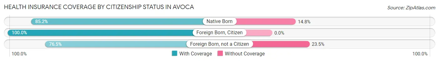 Health Insurance Coverage by Citizenship Status in Avoca