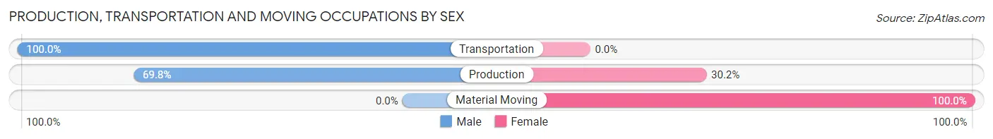 Production, Transportation and Moving Occupations by Sex in Lincoln