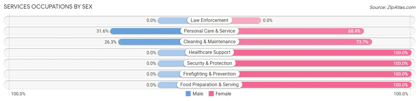 Services Occupations by Sex in Lincoln