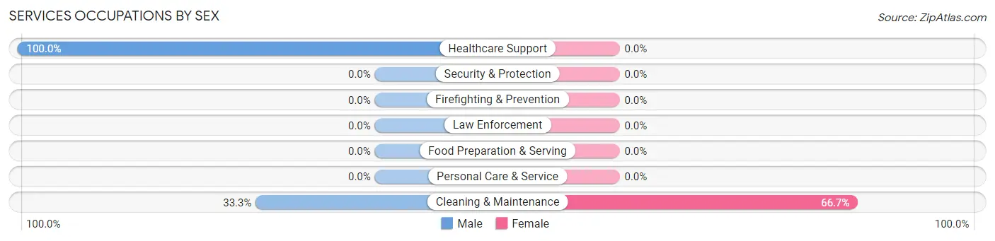 Services Occupations by Sex in New Gretna