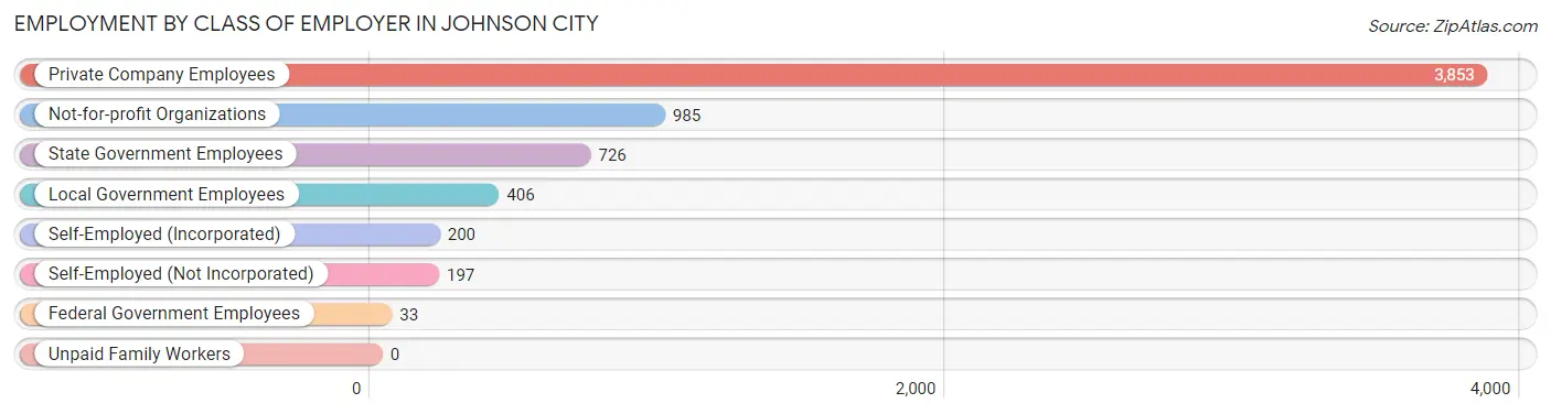 Employment by Class of Employer in Johnson City