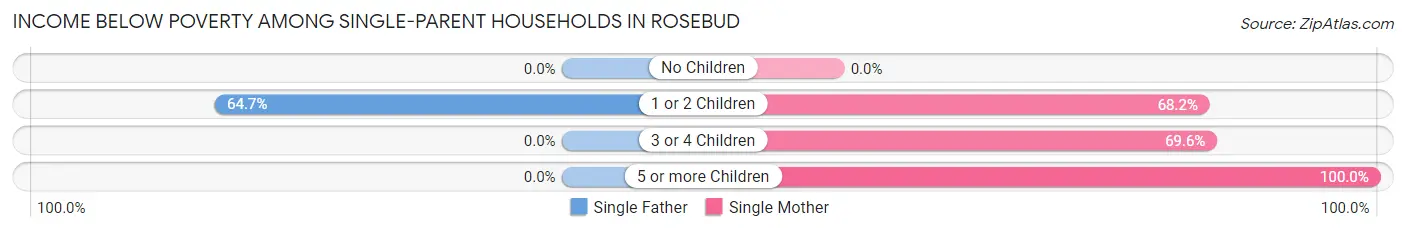 Income Below Poverty Among Single-Parent Households in Rosebud