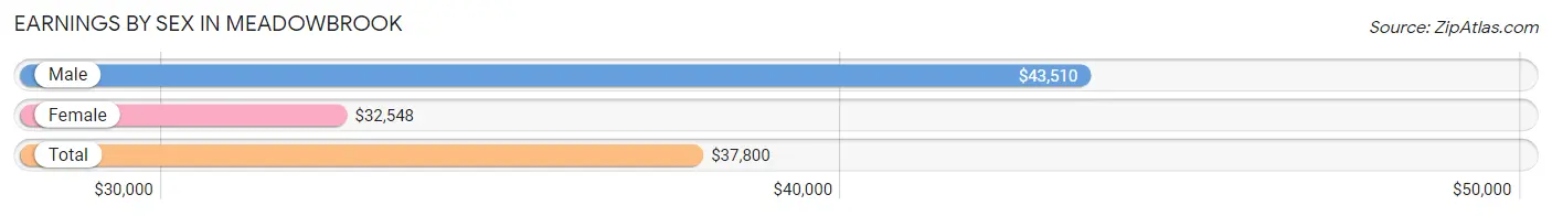 Earnings by Sex in Meadowbrook