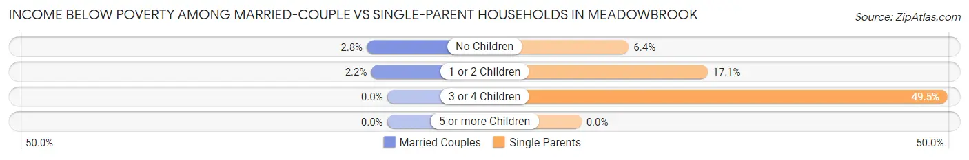 Income Below Poverty Among Married-Couple vs Single-Parent Households in Meadowbrook