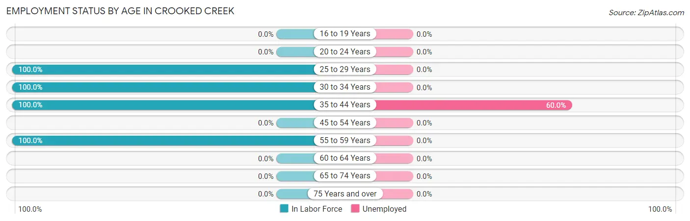 Employment Status by Age in Crooked Creek