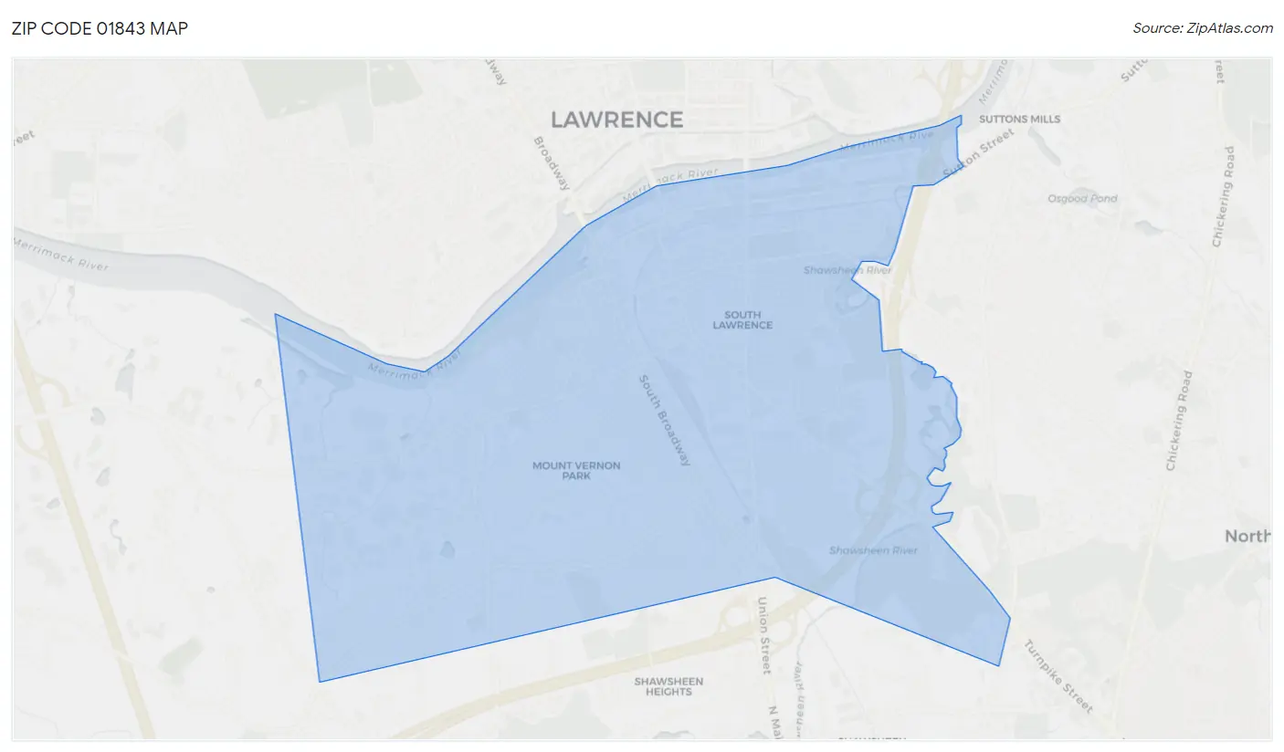 Zip Code 01843 Map