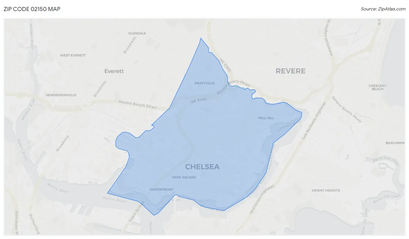 Zip Code 02150 Map