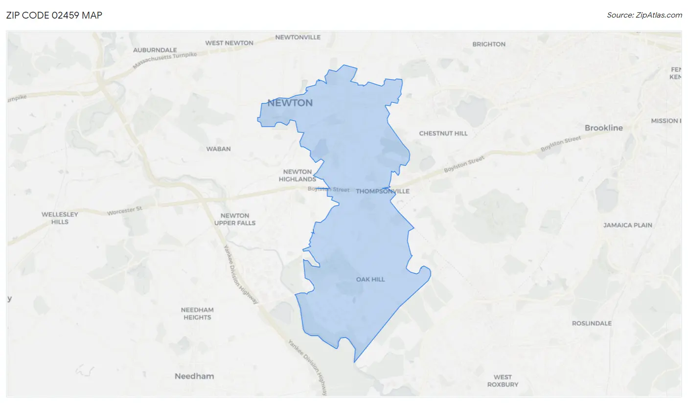 Zip Code 02459 Map