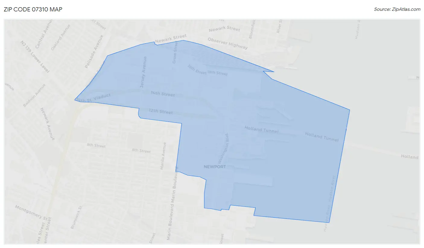 Zip Code 07310 Map