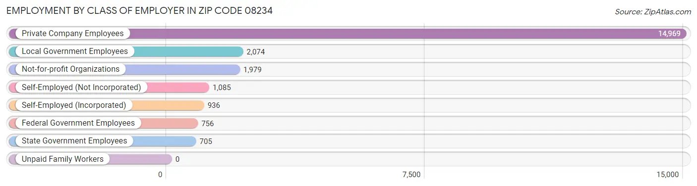 Employment by Class of Employer in Zip Code 08234