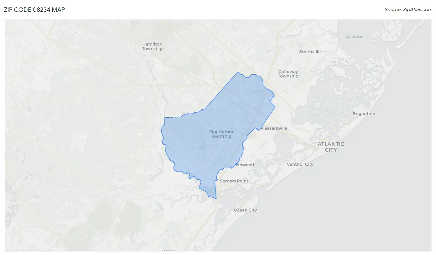 Zip Code 08234 Map