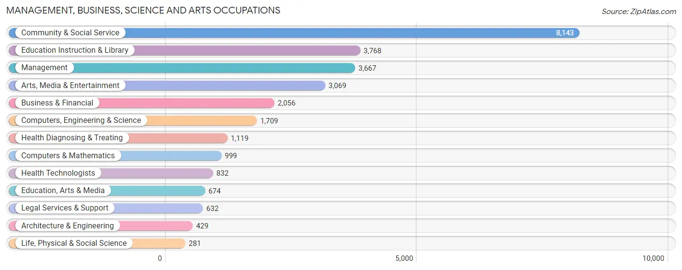 Management, Business, Science and Arts Occupations in Zip Code 11225