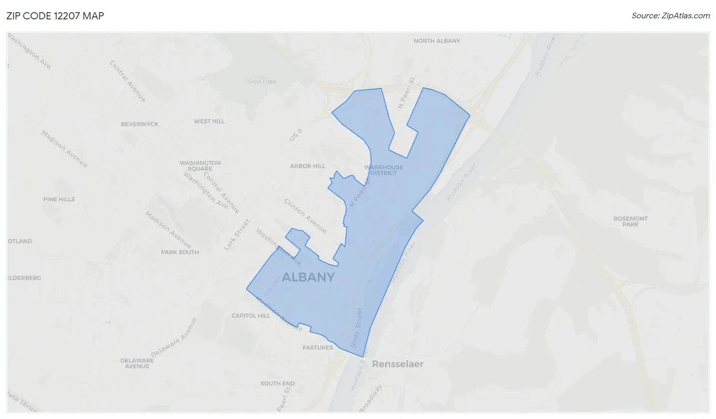 Zip Code 12207 Map