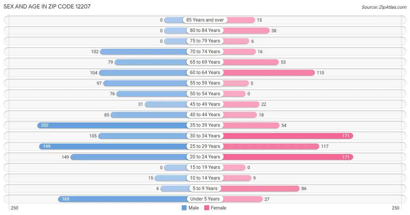 Sex and Age in Zip Code 12207