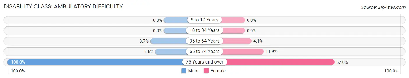 Disability in Zip Code 15233: <span>Ambulatory Difficulty</span>