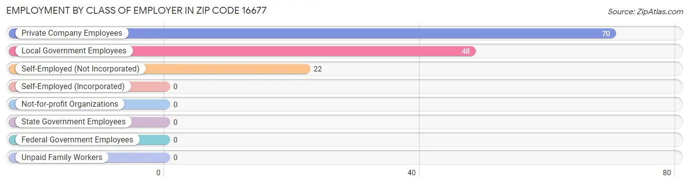 Employment by Class of Employer in Zip Code 16677