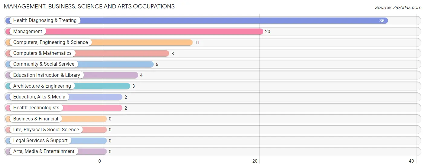 Management, Business, Science and Arts Occupations in Zip Code 18351