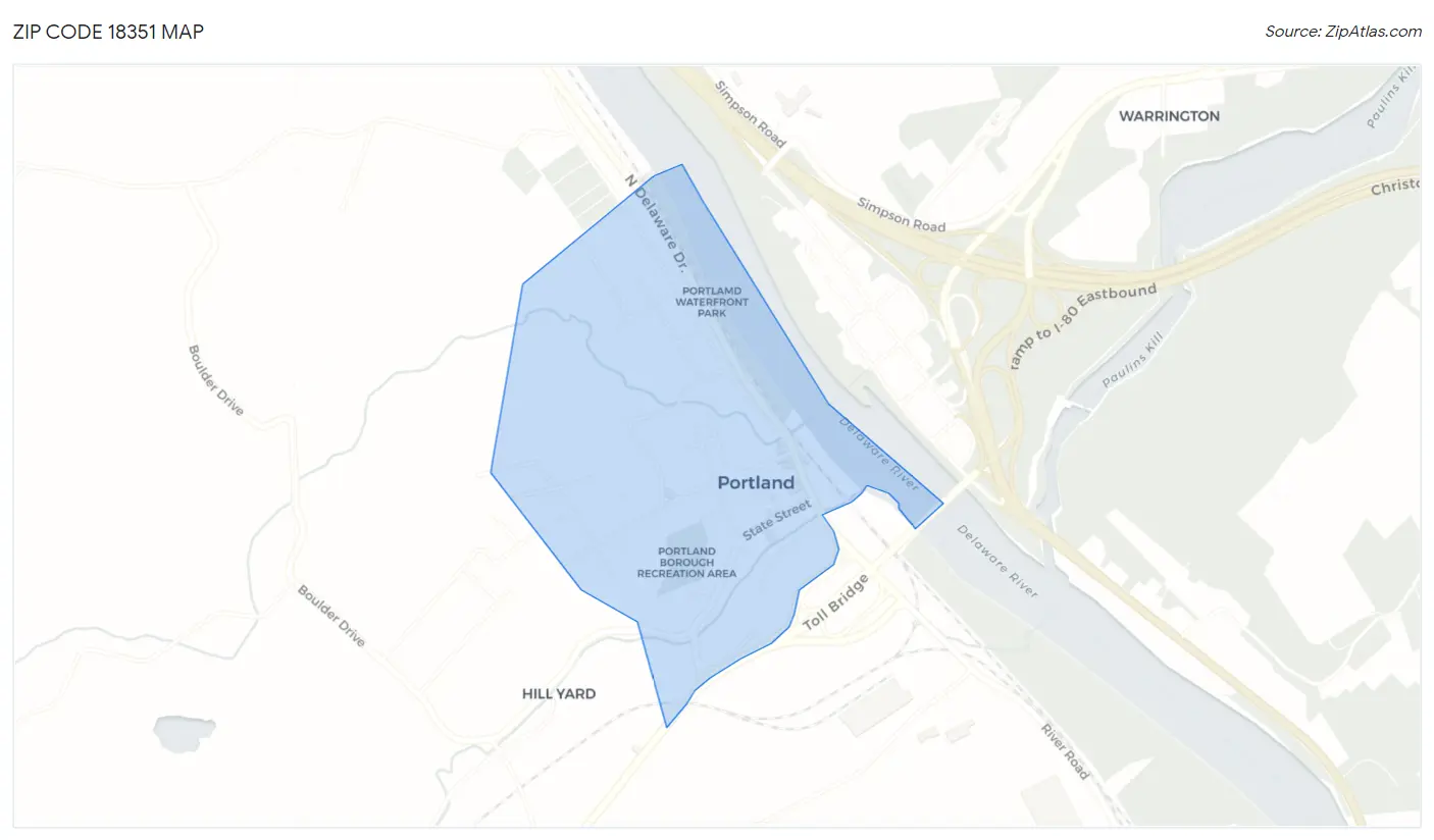 Zip Code 18351 Map