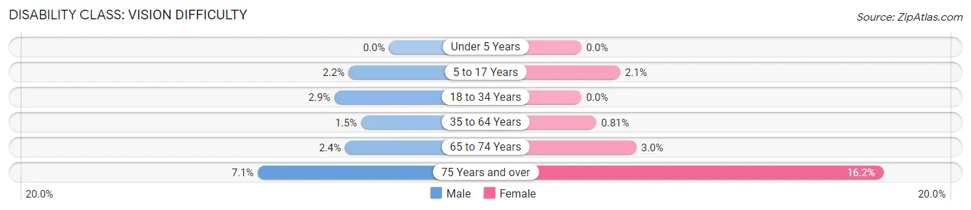 Disability in Zip Code 21074: <span>Vision Difficulty</span>