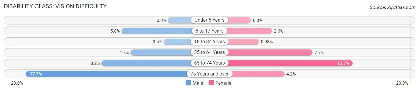 Disability in Zip Code 21223: <span>Vision Difficulty</span>