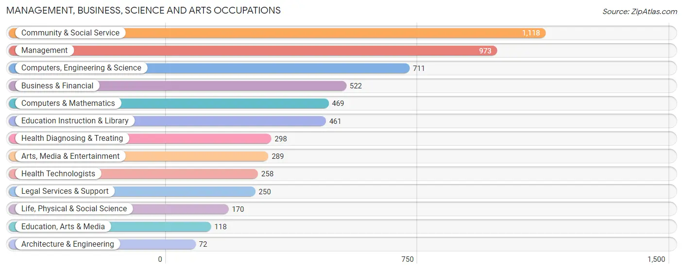 Management, Business, Science and Arts Occupations in Zip Code 22307