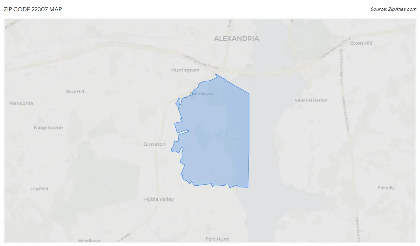 Zip Code 22307 Map