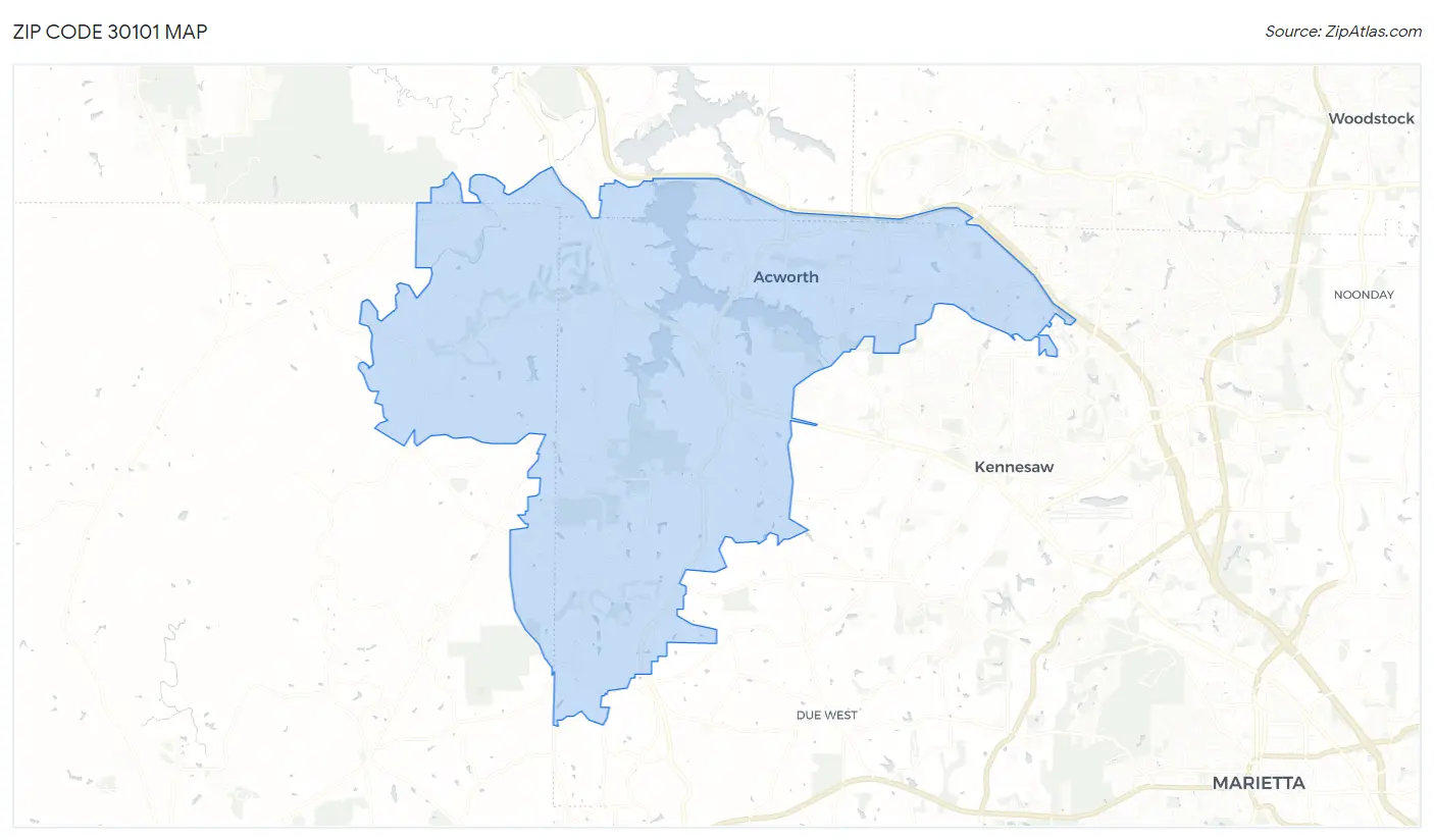 Zip Code 30101 Map