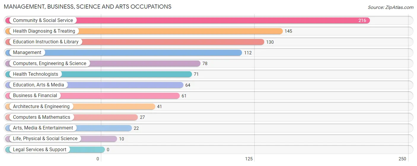 Management, Business, Science and Arts Occupations in Zip Code 31096