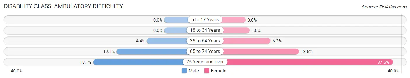 Disability in Zip Code 32234: <span>Ambulatory Difficulty</span>