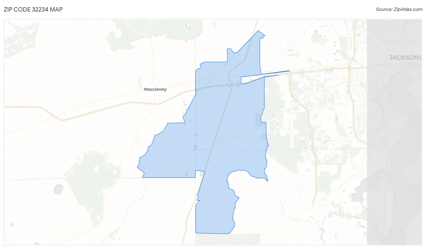 Zip Code 32234 Map