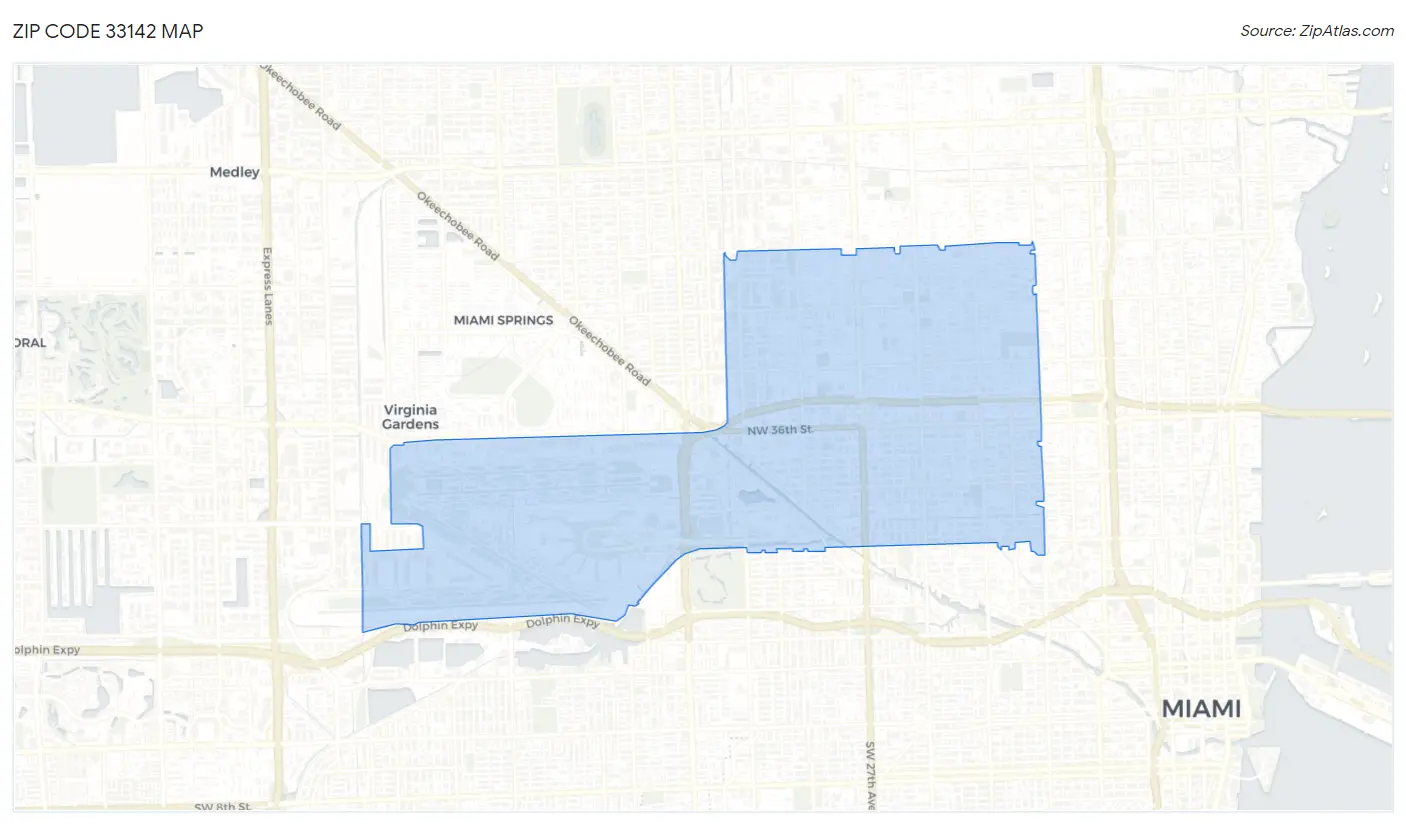 Zip Code 33142 Map