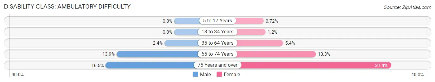 Disability in Zip Code 48047: <span>Ambulatory Difficulty</span>