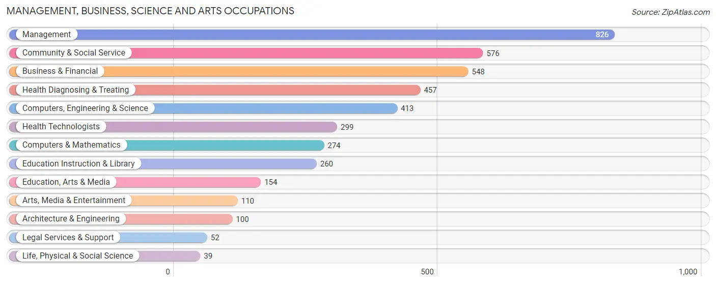 Management, Business, Science and Arts Occupations in Zip Code 48125