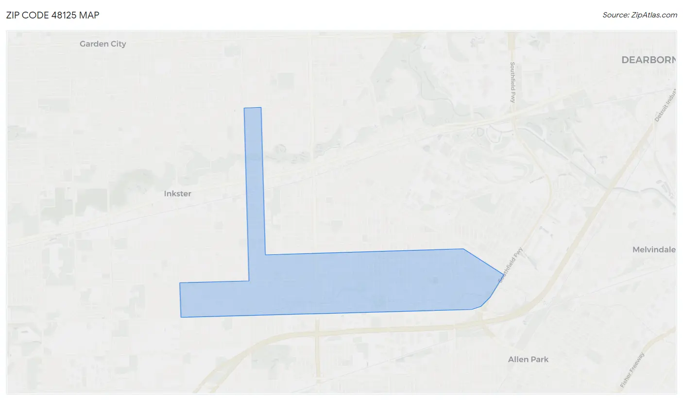 Zip Code 48125 Map