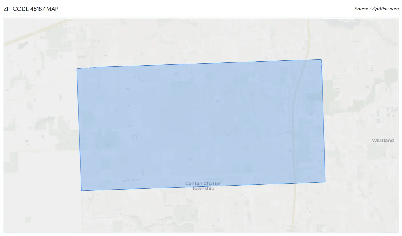 Zip Code 48187 Map