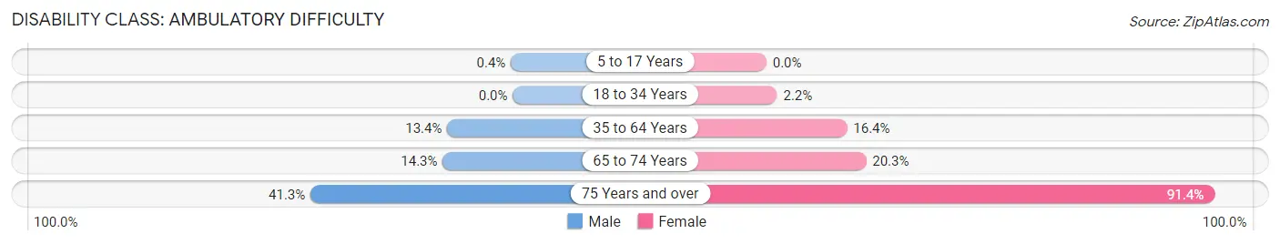 Disability in Zip Code 48218: <span>Ambulatory Difficulty</span>